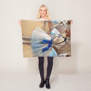 Blue Ribbon Dancer, Edgar Degas Fleece Blanket