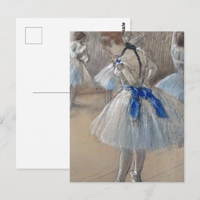 Blue Ribbon Dancer  Edgar Degas Postcard (Front/Back)