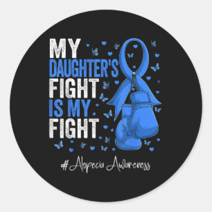 Blue Ribbon Daughter Alopecia Awareness  Classic Round Sticker
