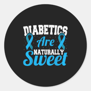 Blue Ribbon Diabetes Awareness Youre Too Sweet Dia Classic Round Sticker