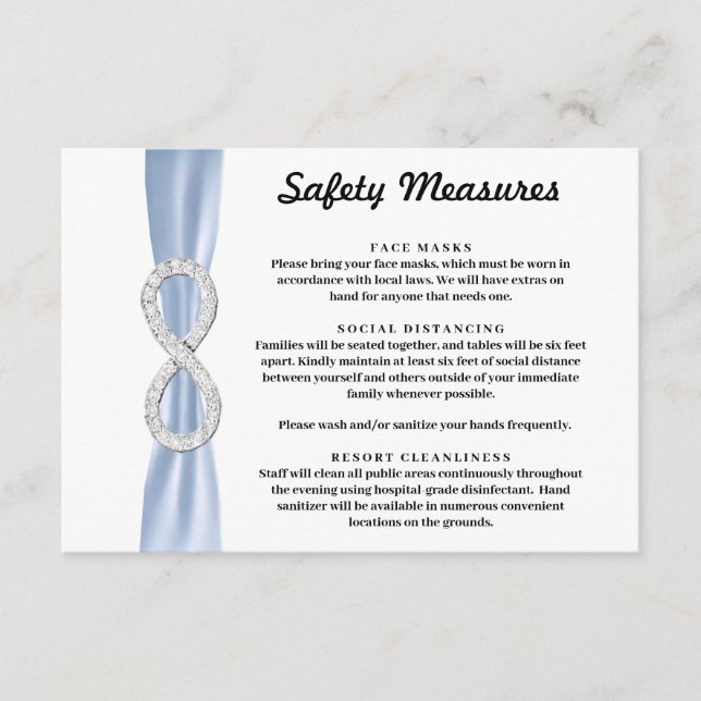 Blue Ribbon Diamond Infinity Safety Measures Enclosure Card (Front)