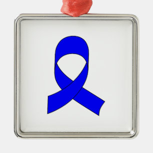 Blue Ribbon Drawing Metal Tree Decoration