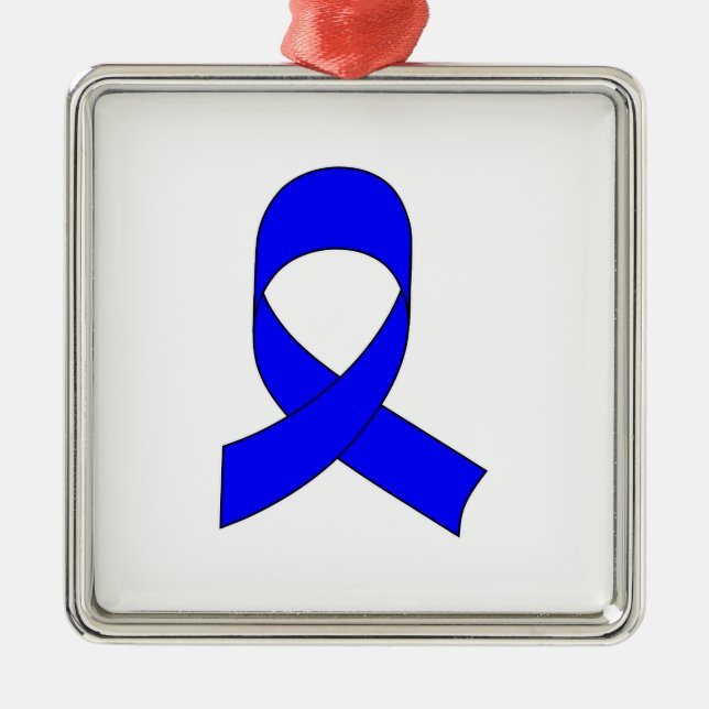 Blue Ribbon Drawing Metal Tree Decoration (Front)