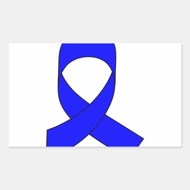 Blue Ribbon Drawing Rectangular Sticker (Front)
