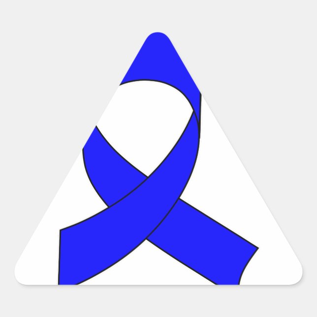 Blue Ribbon Drawing Triangle Sticker (Front)