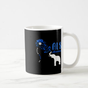 Blue Ribbon Elephant Als Warrior Support Als Aware Coffee Mug