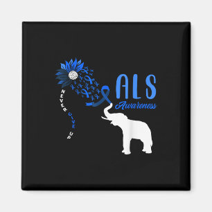 Blue Ribbon Elephant Als Warrior Support Als Aware Magnet