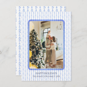 Blue Ribbon Frame Photo Grandmillennial Holiday