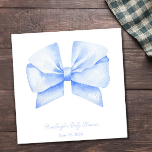 Blue Ribbon Monogram Coquette Personalized Napkin