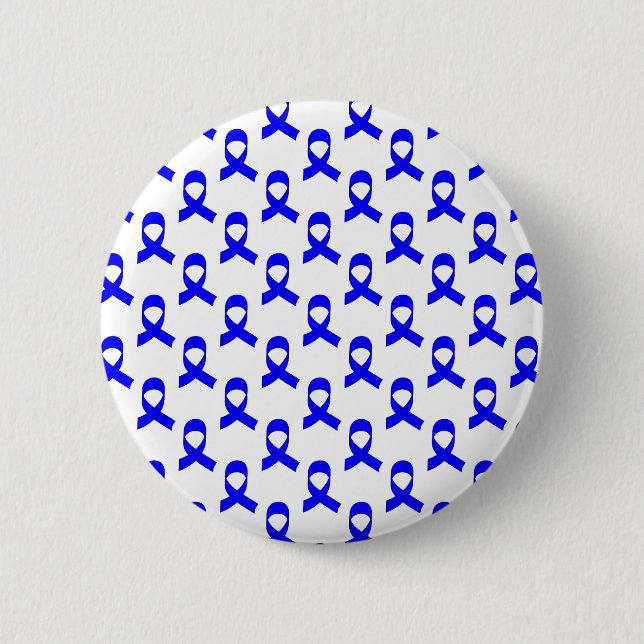 Blue Ribbon Pattern 6 Cm Round Badge (Front)