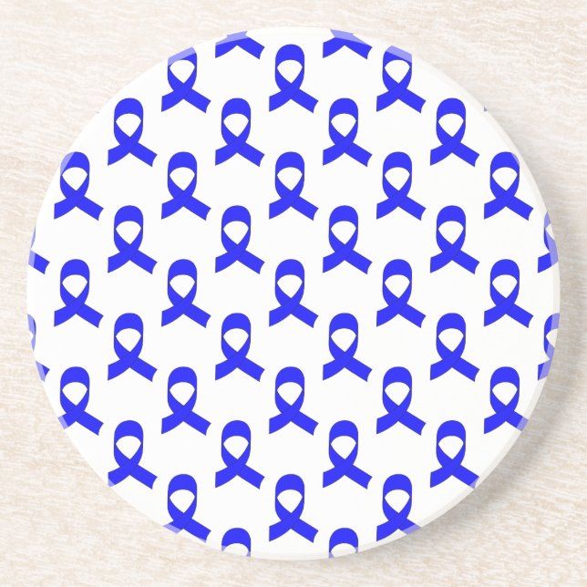 Blue Ribbon Pattern Coaster (Front)