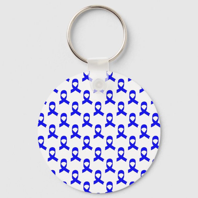 Blue Ribbon Pattern Key Ring (Front)