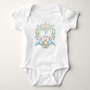 Blue Ribbon Puppy Baby Monogram Crest Baby Bodysuit