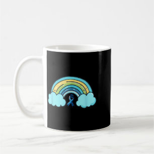 Blue Ribbon Rainbow Diabetes Awareness Artwork Coffee Mug