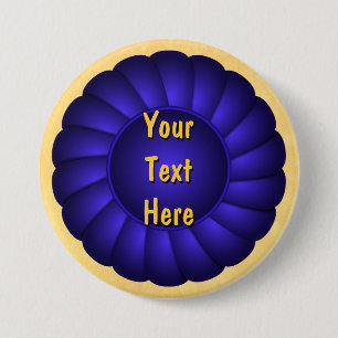 Blue Ribbon Rosette to Personalise 7.5 Cm Round Badge