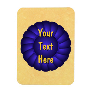 Blue Ribbon Rosette to Personalise Magnet