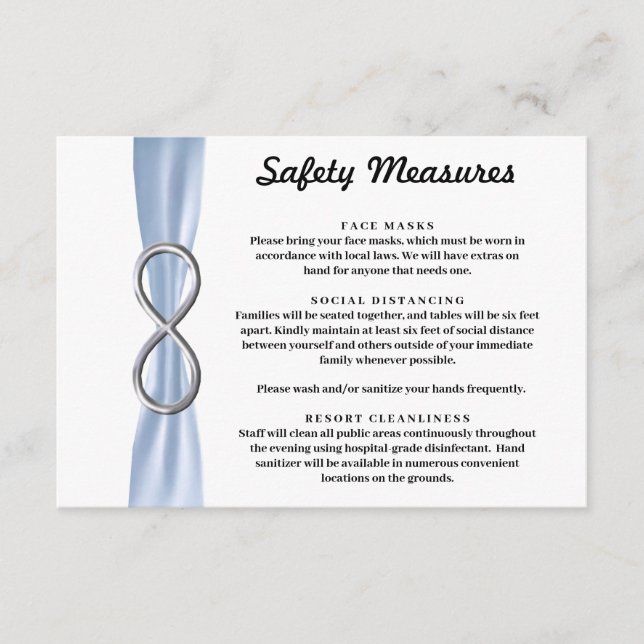 Blue Ribbon Silver Infinity Safety Measures Enclosure Card (Front)