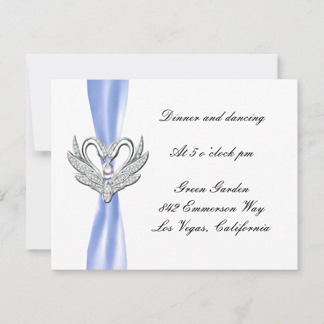 Blue Ribbon Silver Swans Reception Card (Front)
