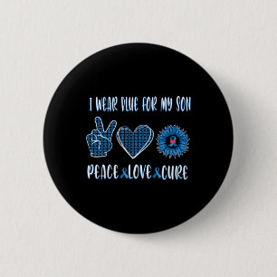 Blue Ribbon To My Son November Diabetes Awareness 6 Cm Round Badge