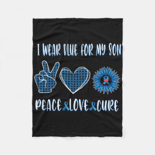 Blue Ribbon To My Son November Diabetes Awareness Fleece Blanket
