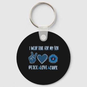 Blue Ribbon To My Son November Diabetes Awareness  Key Ring