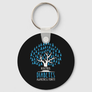 Blue Ribbon Tree - T1D Diabetes Awareness Key Ring