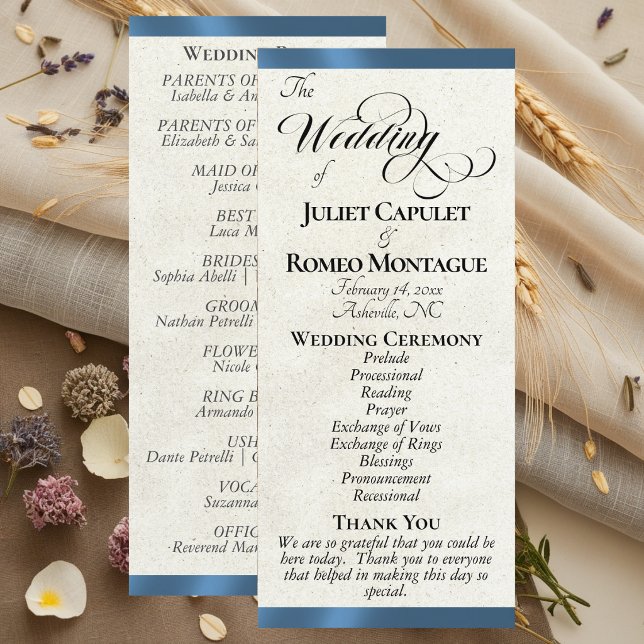 Blue Ribbon Wedding Program (Creator Uploaded)