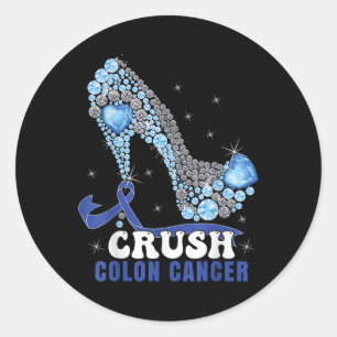 Blue Ribbon Women Colonscopy Colourectal Colon Can Classic Round Sticker