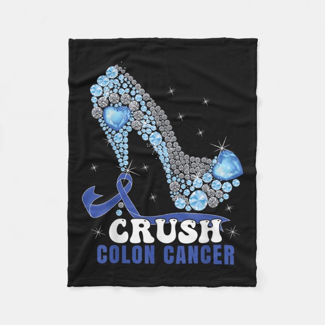 Blue Ribbon Women Colonscopy Colourectal Colon Can Fleece Blanket (Front)