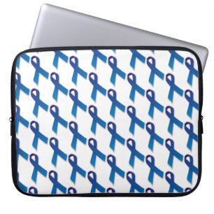 Blue Ribbons Pattern Laptop Sleeve