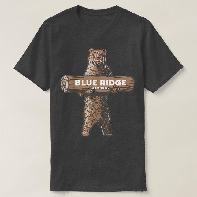 Blue Ridge Georgia GA Growling Bear Vacation Souve T-Shirt (Design Front)