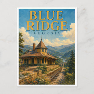Blue Ridge Georgia Railway Depot GeoSaga Postcard