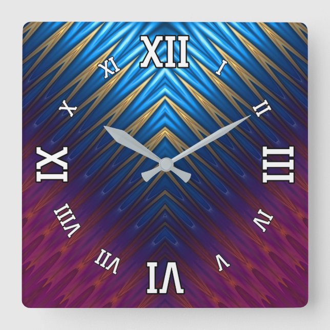 Blue Ridge Gold Square Wall Clock (Front)