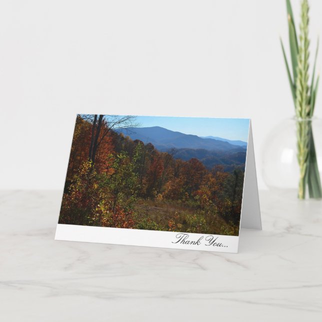 Blue Ridge Mountain Fall Thank You Card (Front)