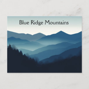 Blue Ridge Mountains Blue Misty Art Postcard