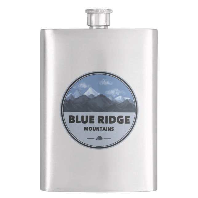 Blue Ridge Mountains Camping Hip Flask (Front)