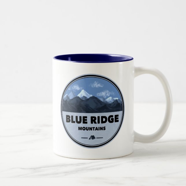 Blue Ridge Mountains Camping Two-Tone Coffee Mug (Right)
