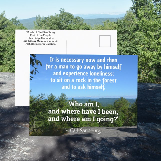Blue Ridge Mountains Carl Sandburg Quote Postcard (Creator Uploaded)