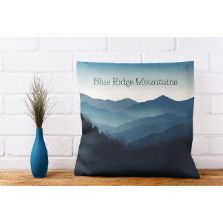 Blue Ridge Mountains, customisable Cushion