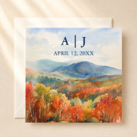 Blue Ridge Mountains Fall Watercolor Wedding