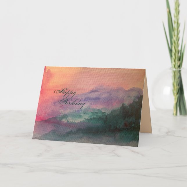 Blue Ridge Mountains Folded Greeting Card (Front)