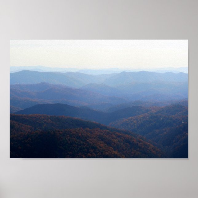 Blue Ridge Mountains in Fall, North Carolina Poster (Front)
