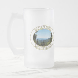 Blue Ridge Mountains in Western North Carolina Frosted Glass Beer Mug