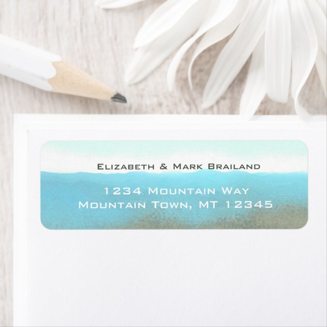 Blue ridge mountains landscape return address label (Insitu)