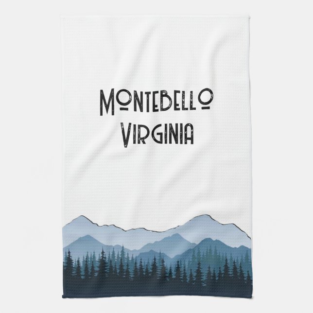 Blue Ridge Mountains, Montebello customisable Tea Towel (Vertical)