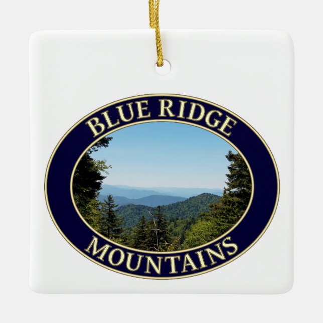 Blue Ridge Mountains of North Carolina Ceramic Ornament (Front)