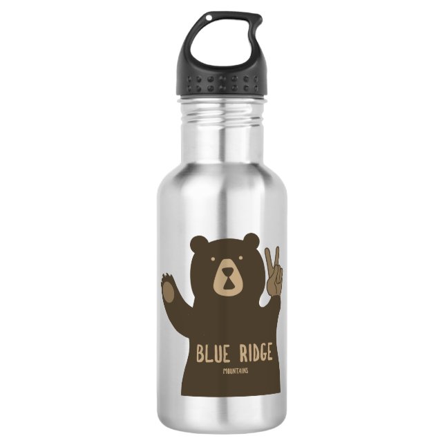 Blue Ridge Mountains Peace Bear 532 Ml Water Bottle (Front)