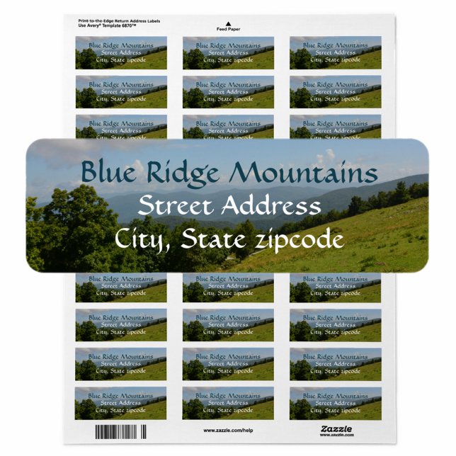 Blue Ridge Mountains Photographic Return Address Return Address Label (Creator Uploaded)