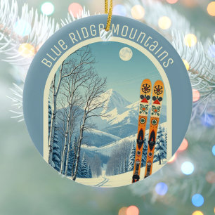 Blue Ridge Mountains ski area souvenir Ceramic Ornament