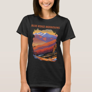 Blue Ridge Mountains Sunset Orange Travel T-Shirt